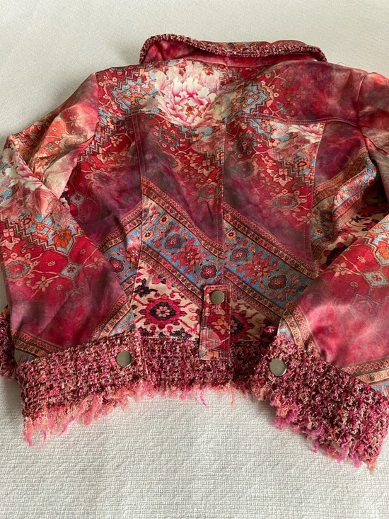 Boho Chic Multi-Pattern Fringe Jacket - Picture 5 of 6